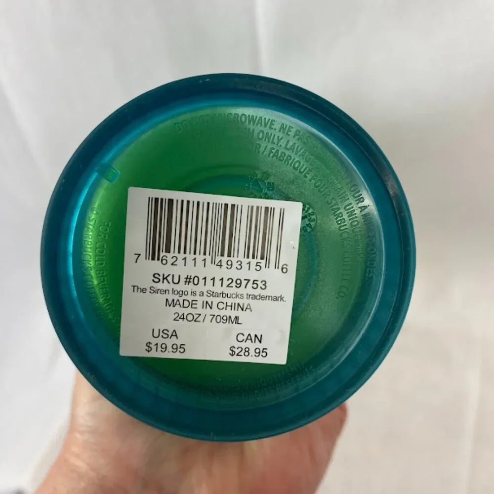 Starbucks‎ Winter 2022 Green / Yellow / Blue Studded Grid 24oz Venti Tumbler Cup